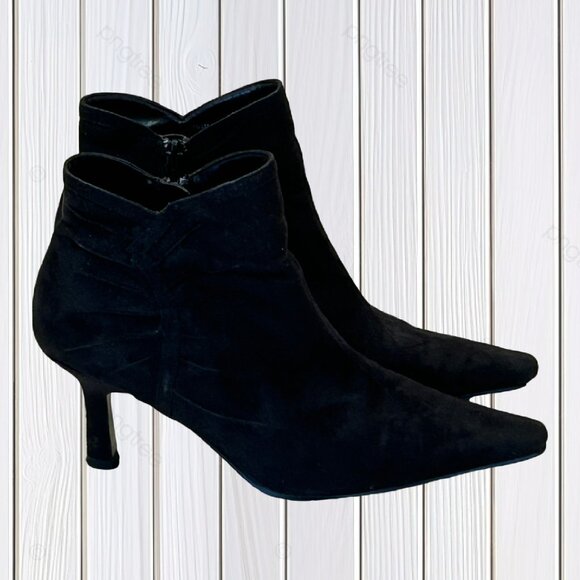 RINALDI Black Faux Suede Ankle Boots (6M) - Picture 3 of 7